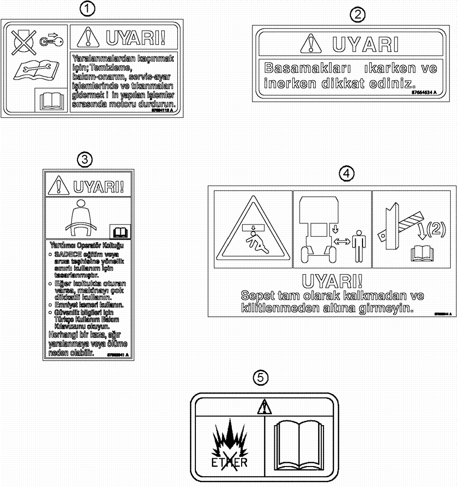 Схема запчастей Case IH 620 - (09F-17A) - DECALS - CAUTION, WARNING AND DANGER (12) - CHASSIS