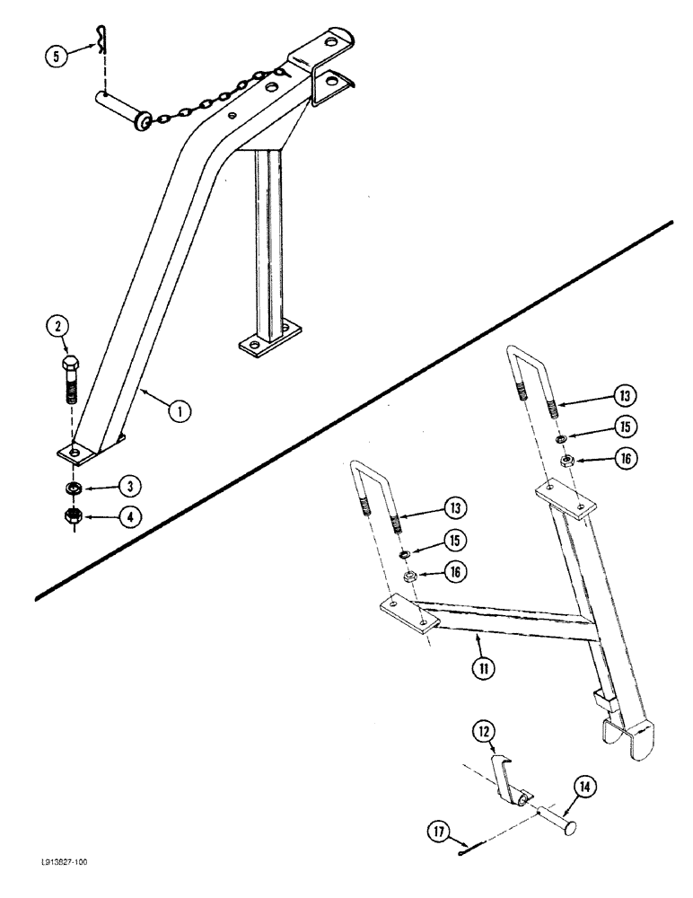 Схема запчастей Case IH 8100 - (9B-34) - WING REST (09) - CHASSIS/ATTACHMENTS