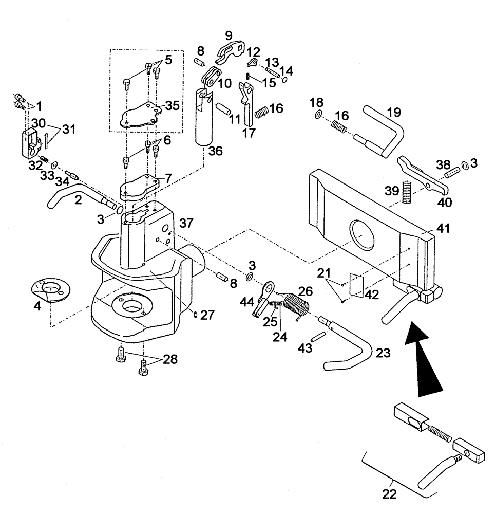 Схема запчастей Case IH C55 - (09C-03[01]) - TRAILER COUPLING AUTOM. / ----> ..... (09) - CHASSIS/ATTACHMENTS