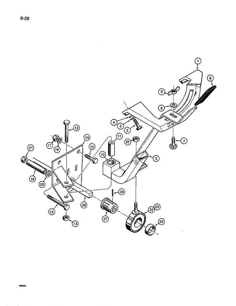 Схема запчастей Case IH 8600 - (9-028) - GRAIN FEED CONTROLS (09) - CHASSIS/ATTACHMENTS