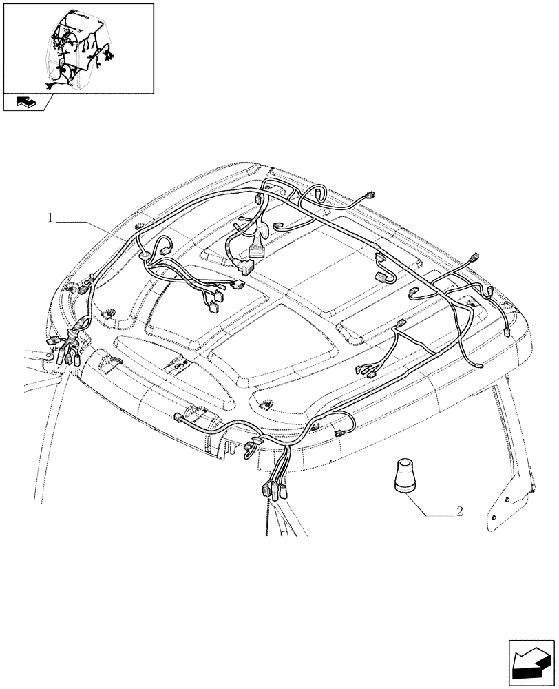 Схема запчастей Case IH MAXXUM 110 - (1.75.4[06]) - CAB ROOF CABLE (06) - ELECTRICAL SYSTEMS