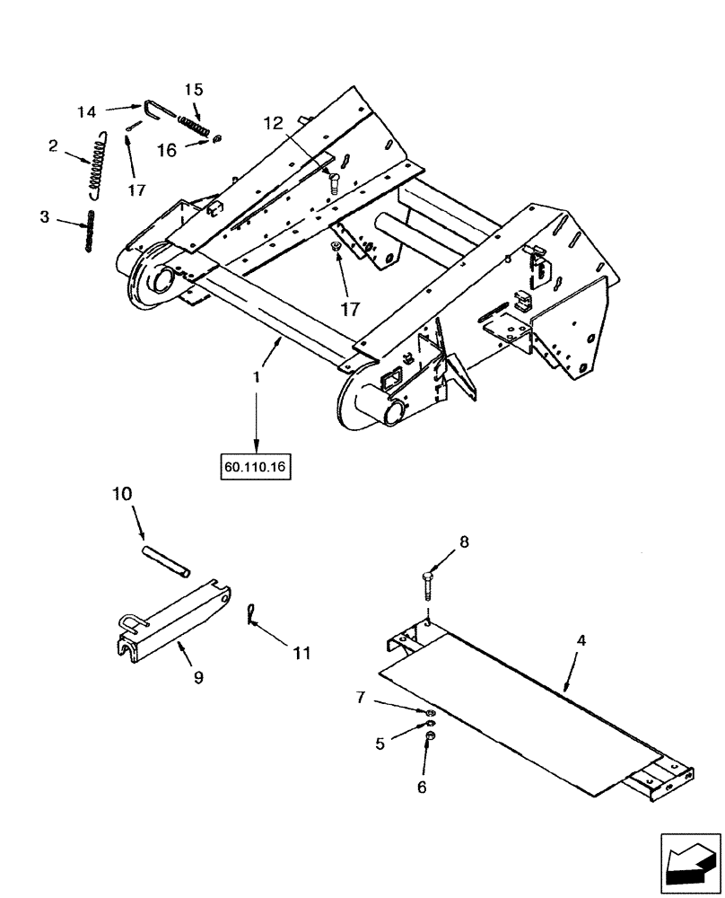 Схема запчастей Case IH 2577 - (60.110.17) - FEEDER - SUPPORTS AND LIFT BRACKET (60) - PRODUCT FEEDING