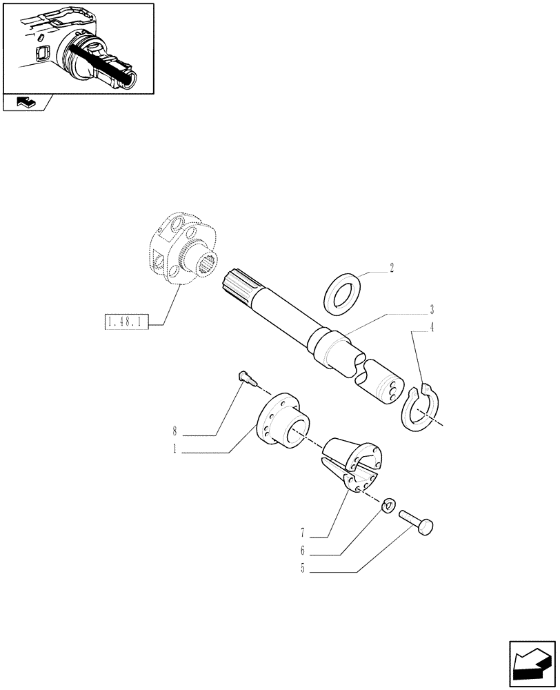 Схема запчастей Case IH PUMA 115 - (1.48.1/01) - AXLE FOR STEEL DISK (VAR.330331-330332-331331-331332) (05) - REAR AXLE