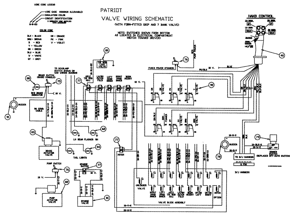 Схема запчастей Case IH PATRIOT WT - (11-006) - WIRING SCHEMATIC - 7 BANK - VALVE (06) - ELECTRICAL