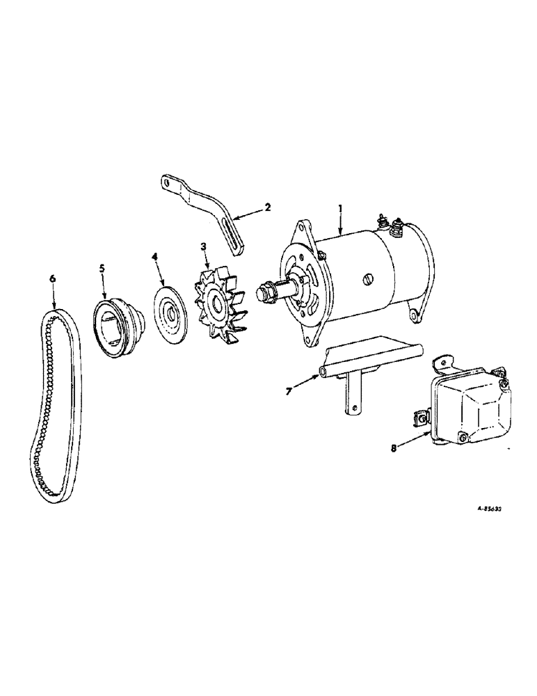 Схема запчастей Case IH 57 - (A-68) - GENERATOR AND CONNECTIONS, 12 VOLT ELECTRICAL SYSTEM 