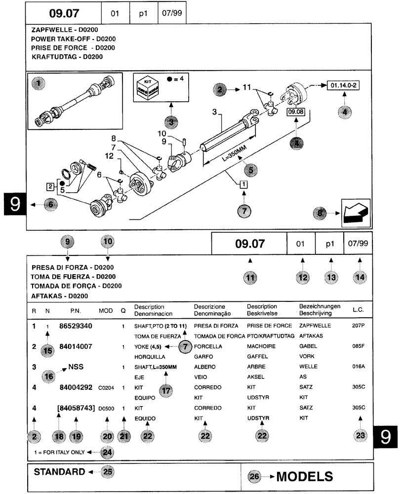 Схема запчастей Case IH C55 - (0.04[05]) - NOTES FOR CONSULTING (00) - PICTORIAL INDEX