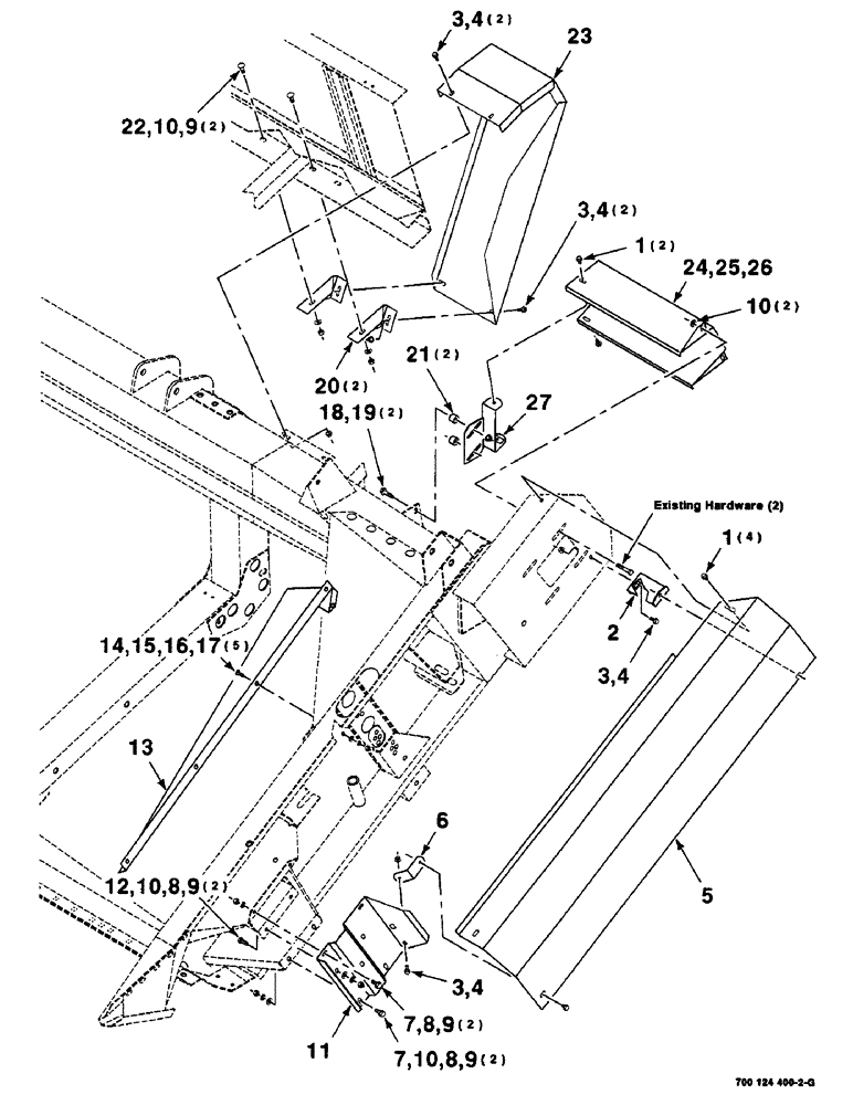 Схема запчастей Case IH 8820 - (7-6) - SHIELDS ASSEMBLY, LEFT (58) - ATTACHMENTS/HEADERS