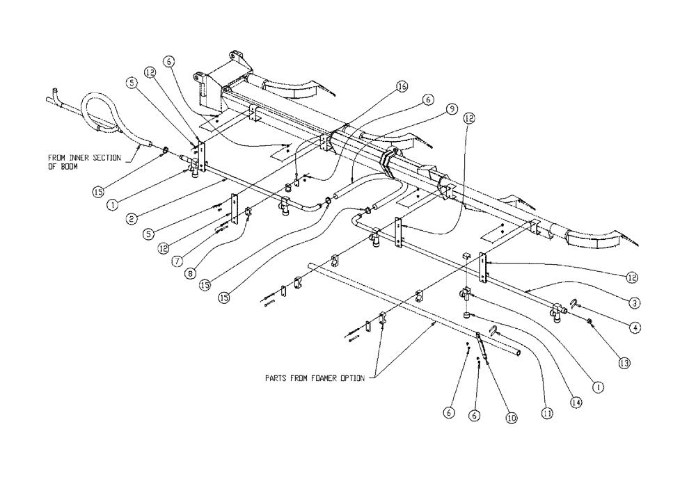 Схема запчастей Case IH 438 - (18-002) - BOOM PLUMBING, 2.5, LH, OUTER Wet Kit