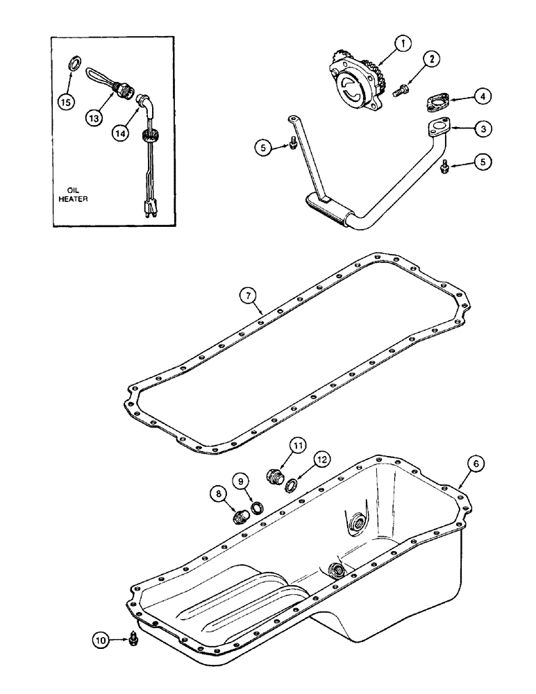 Схема запчастей Case IH 8850 - (10-36) - OIL PUMP AND OIL PAN, SERIAL NUMBER CFH0099001 THRU CFH0099164 (02) - ENGINE