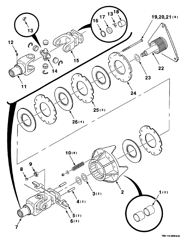 Схема запчастей Case IH 8590 - (02-14) - FLYWHEEL CLUTCH ASSEMBLY Driveline