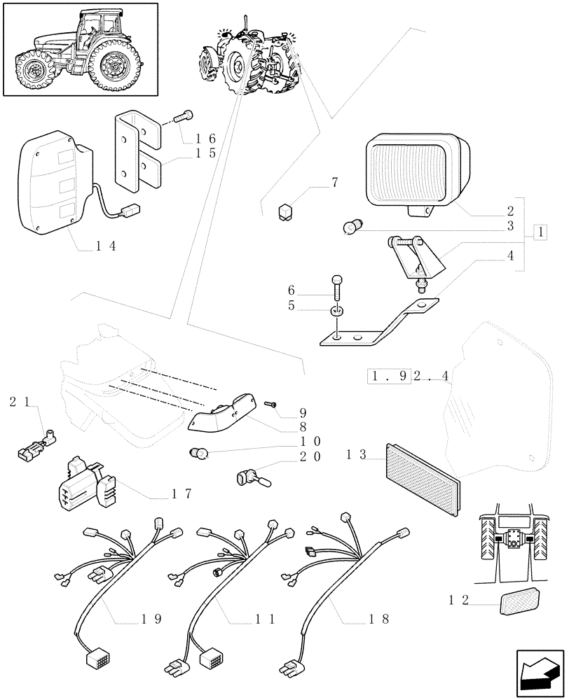 Схема запчастей Case IH MXU110 - (1.75.6[03]) - REAR LIGHT - C5060 (06) - ELECTRICAL SYSTEMS