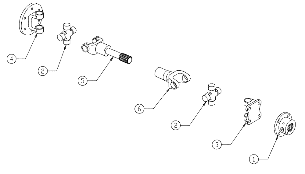 Схема запчастей Case IH 437 - (08-002) - DRIVELINE, 1350, FRONT MOUNT Drivelines