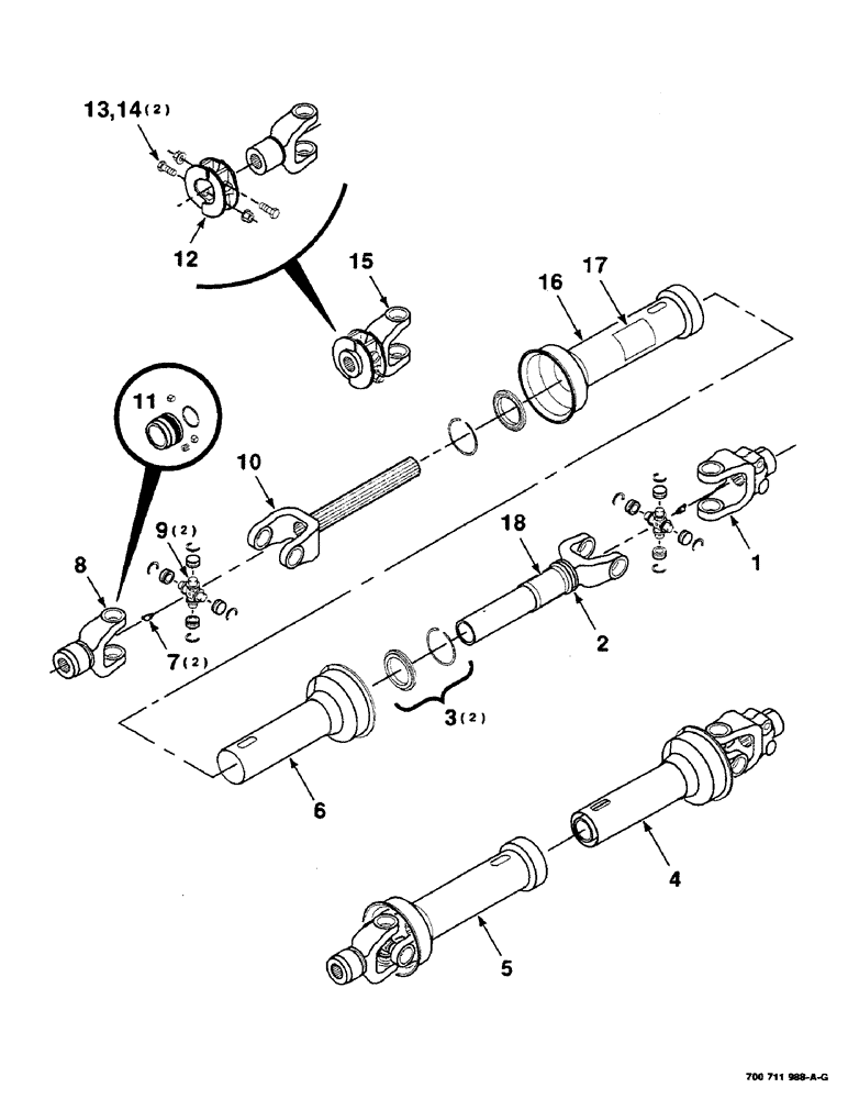 Схема запчастей Case IH 8580 - (02-08) - DRIVELINE ASSEMBLY, IMPLEMENT, 1000 RPM-TYPE 2, SN CFH0026553 AND LATER Driveline