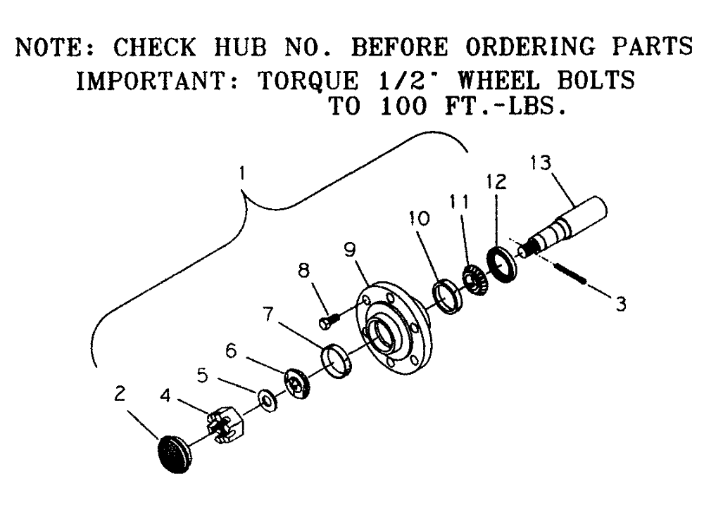 Схема запчастей Case IH NPX5300 - (44.100.01) - 710 HUB & SPINLE ASSEMBLY (44) - WHEELS