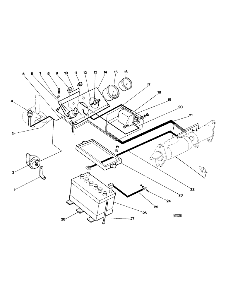 Схема запчастей Case IH 1529 - (112) - INSTRUMENT PANEL, BATTERY, DEUTZ AND RUSTON ENGINES 