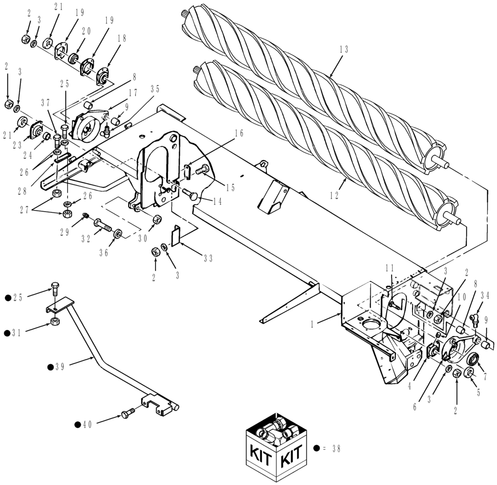 Схема запчастей Case IH DCX101 - (60.120.01[01]) - HEADER & CONDITIONING ROLLS (60) - PRODUCT FEEDING