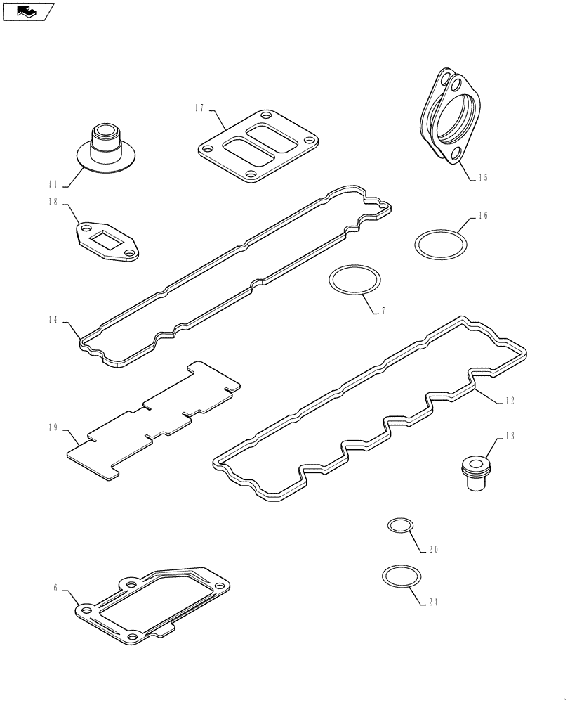 Схема запчастей Case IH 4420 - (03-022) - GASKET KIT-VALVE GRIND (01) - ENGINE