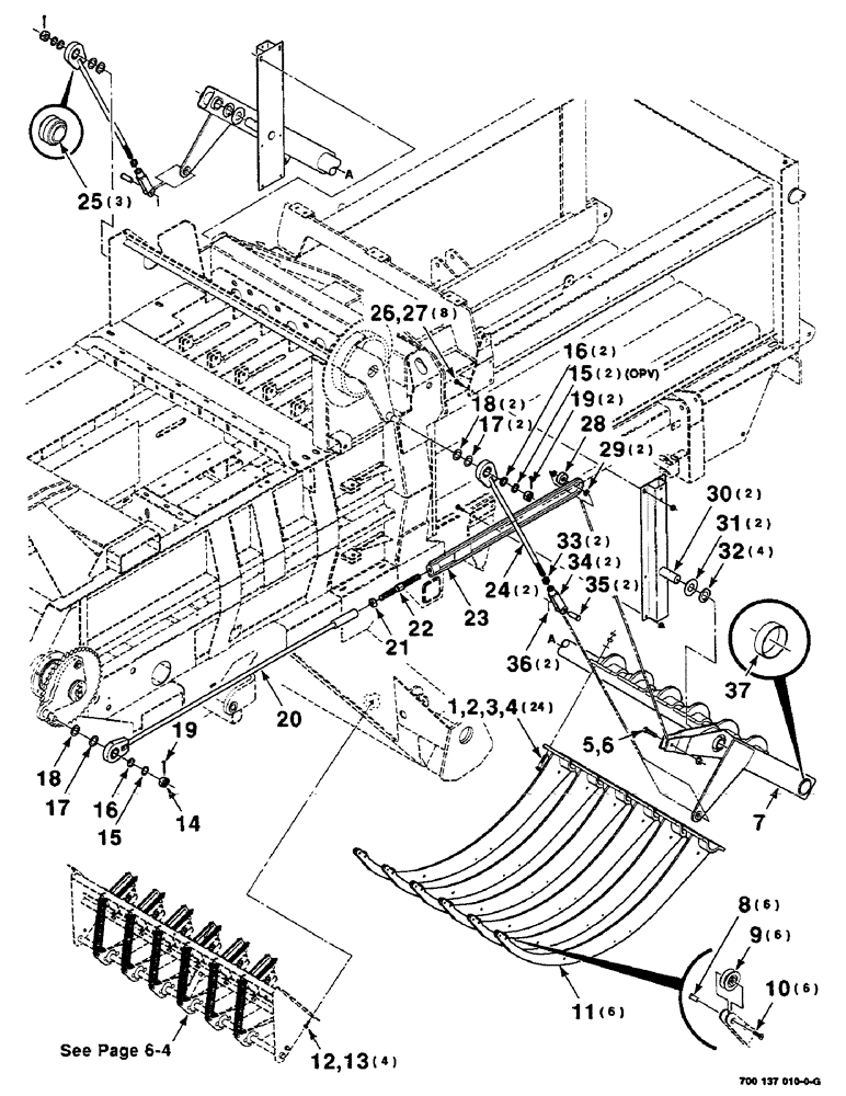 Схема запчастей Case IH 8585 - (6-02) - NEEDLE AND MOUNTING ASSEMBLY (14) - BALE CHAMBER