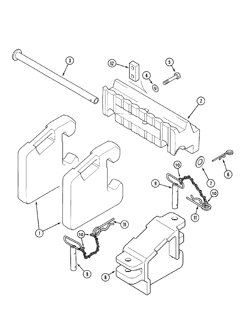 Схема запчастей Case IH C100 - (09-01) - FRONT END WEIGHTS (09) - CHASSIS/ATTACHMENTS