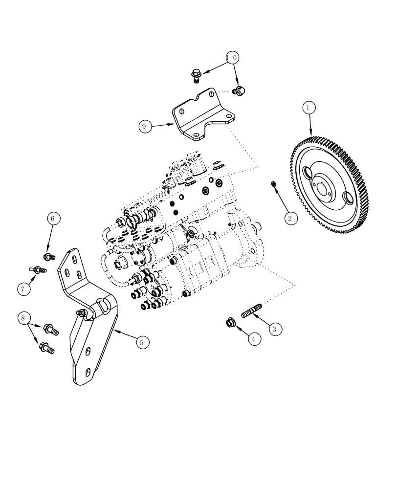 Схема запчастей Case IH MX240 - (03-16) - FUEL INJECTION PUMP GEAR AND MOUNTING BRACKETS, MX240, MX270, 6TAA-8304 EMISSIONS CERTIFIED ENGINE (03) - FUEL SYSTEM