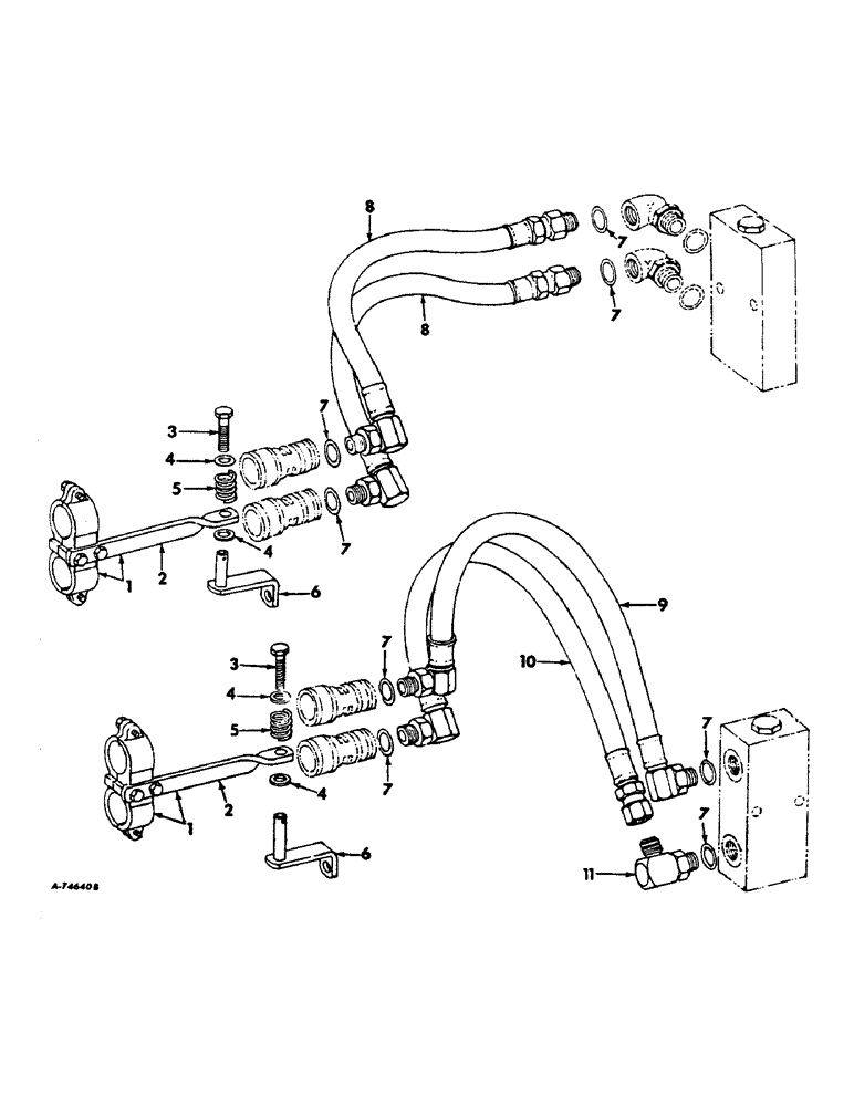 Схема запчастей Case IH 806 - (F-29) - HYDRAULIC SYSTEM, HYDRAULIC REMOTE CONTROL, FOR TRACTORS WITH AUXILIARY VALVE (07) - HYDRAULIC SYSTEM