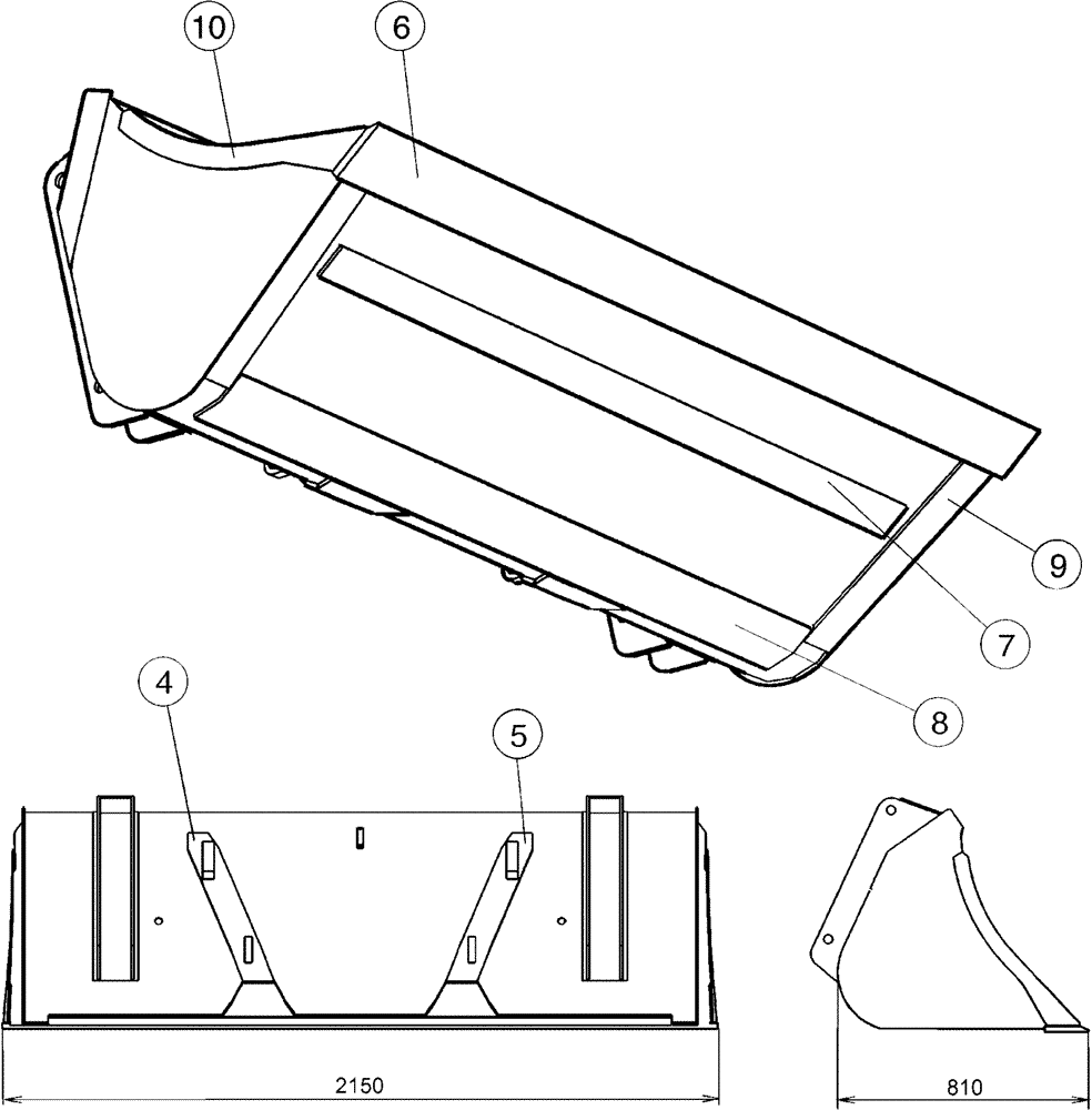 Схема запчастей Case IH LX760 - (82.300.AN[17]) - VAR - 717497006 - MAXI - GRAPPLE BUCKET, 210/210T (82) - FRONT LOADER & BUCKET