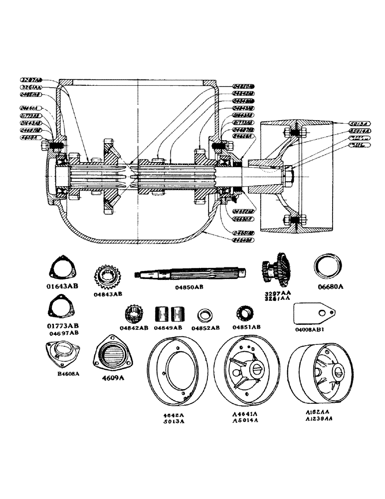 Схема запчастей Case IH DC-SERIES - (056) - BELT PULLEY SHAFT, FOR "DC" - "DH" TRACTORS, FOR "D" - "DC" (06) - POWER TRAIN