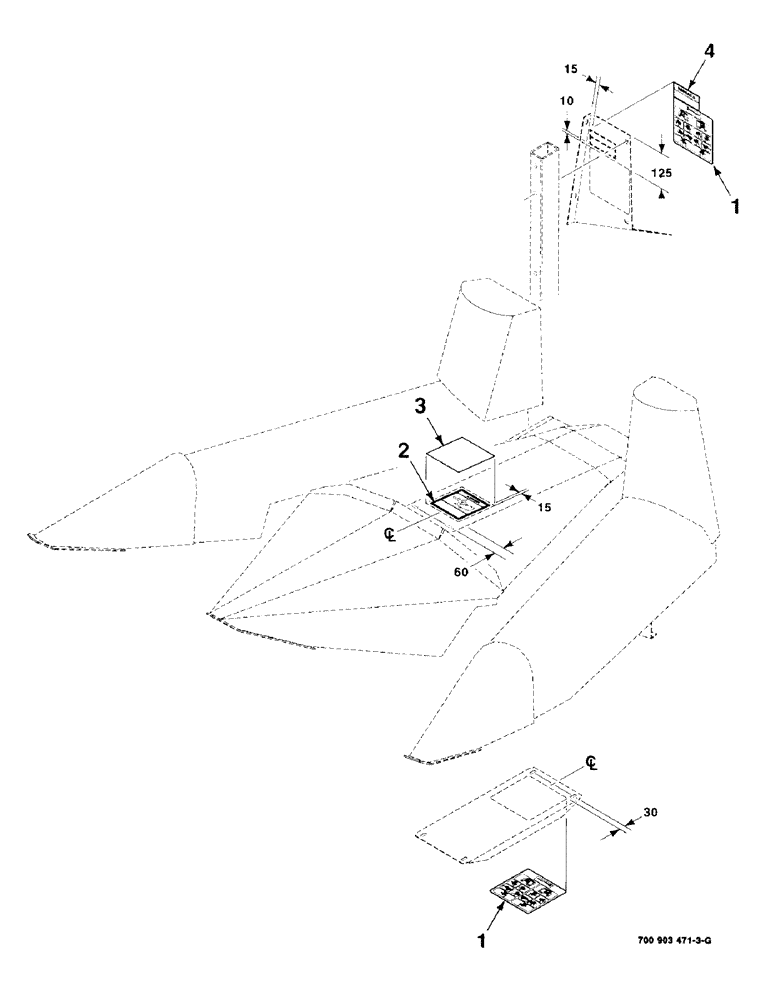 Схема запчастей Case IH 8725 - (09-02) - DECAL LOCATION DIAGRAM (09) - CHASSIS