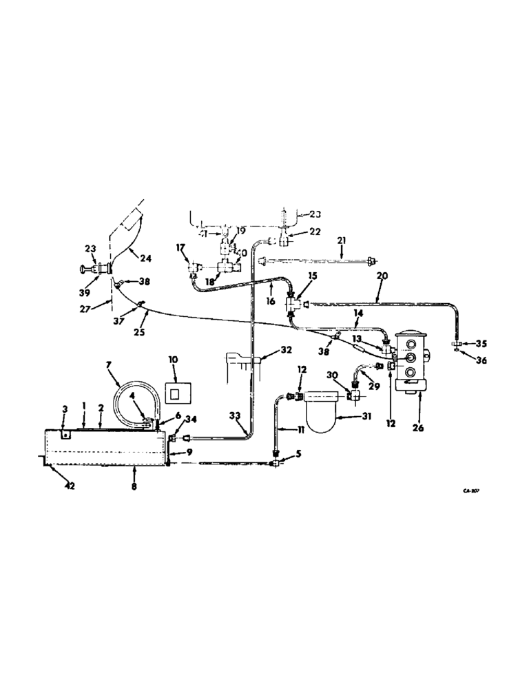 Схема запчастей Case IH 2706 - (E-15) - FUEL SYSTEM, AUXILIARY UNDERSLUNG FUEL TANK, DIESEL ENGINE TRACTORS (02) - FUEL SYSTEM