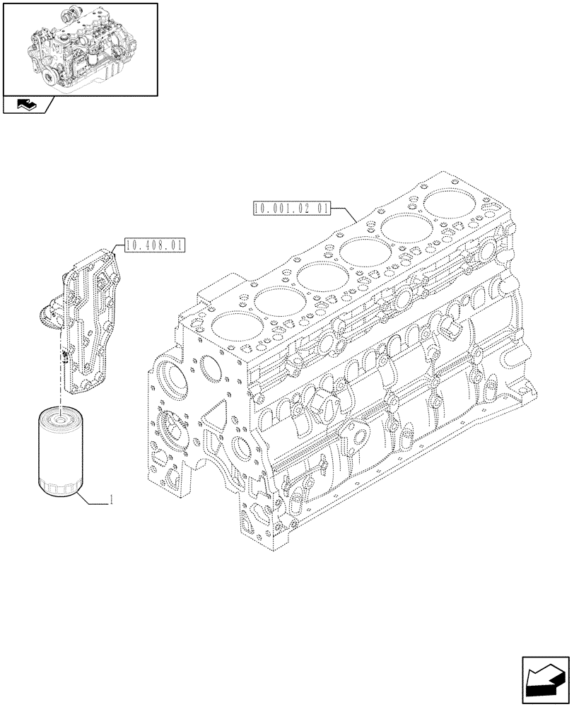 Схема запчастей Case IH F4HE9684J J100 - (10.206.02) - OIL FILTERS - ENGINE (2852525) 