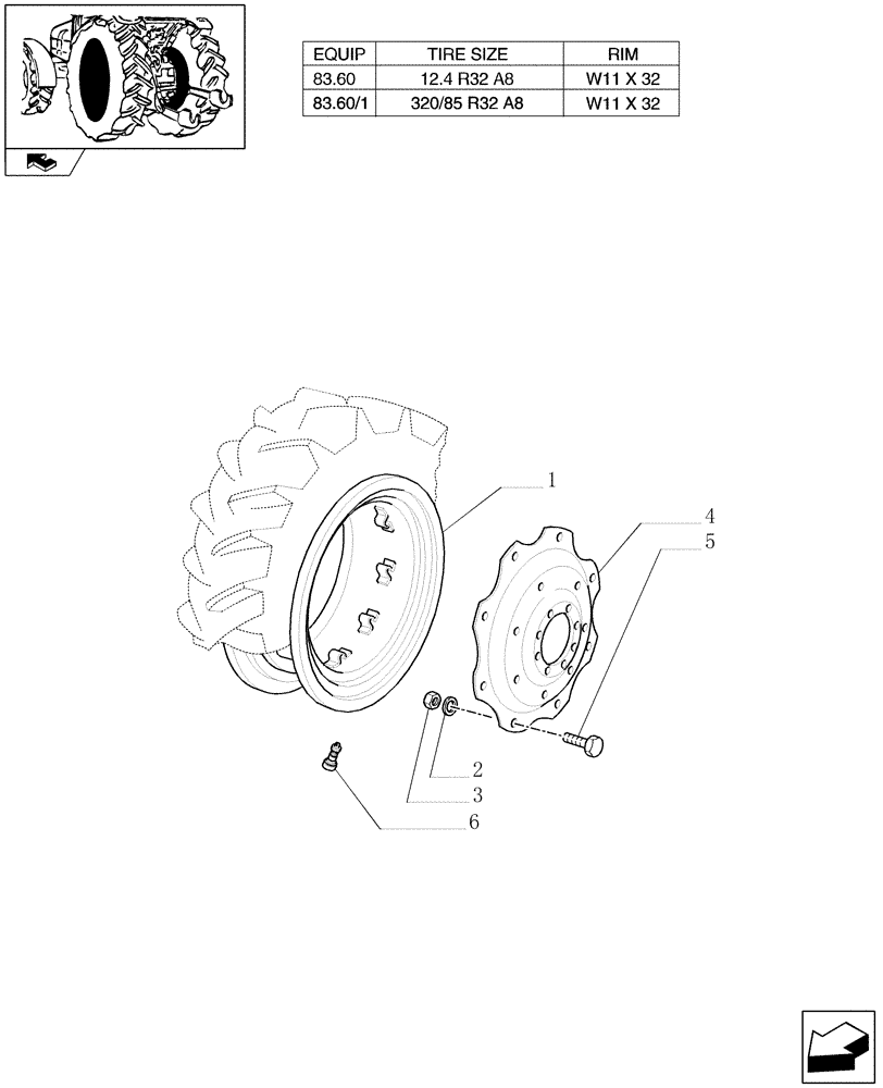 Схема запчастей Case IH FARMALL 75C - (83.00[06]) - DRIVE WHEELS (11) - WHEELS/TRACKS