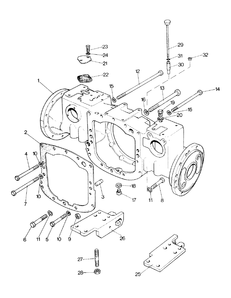 Схема запчастей Case IH 1490 - (E01-1) - REAR AXLE CASE, DISC BRAKES (05) - REAR AXLE