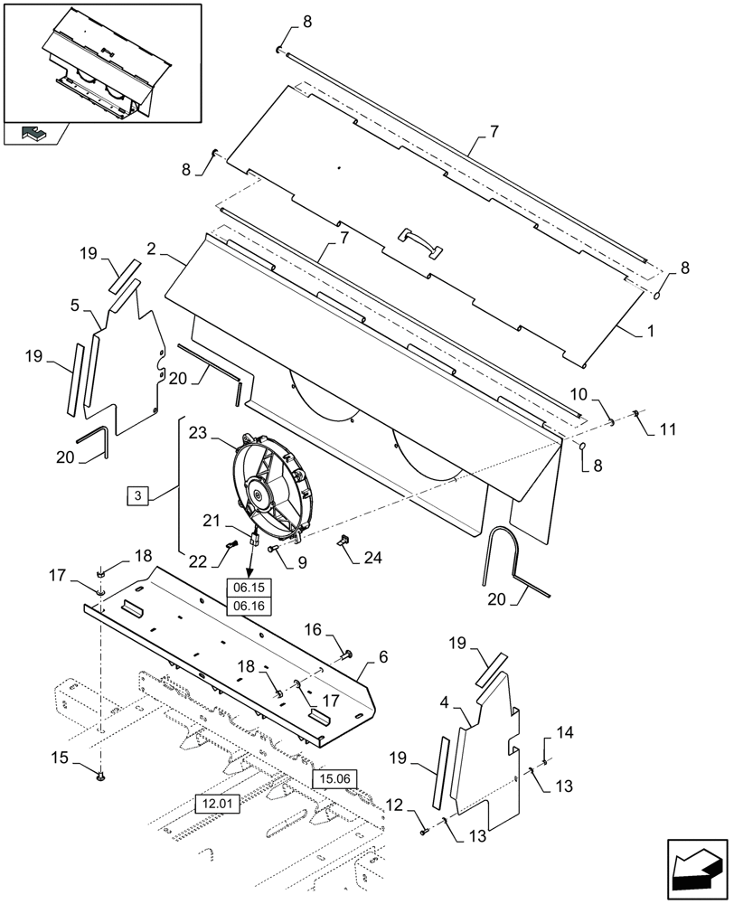 Схема запчастей Case IH LB333S - (15.09[01]) - KNOTTER FANS, CLEANING (15) - KNOTTER /WRAPPER