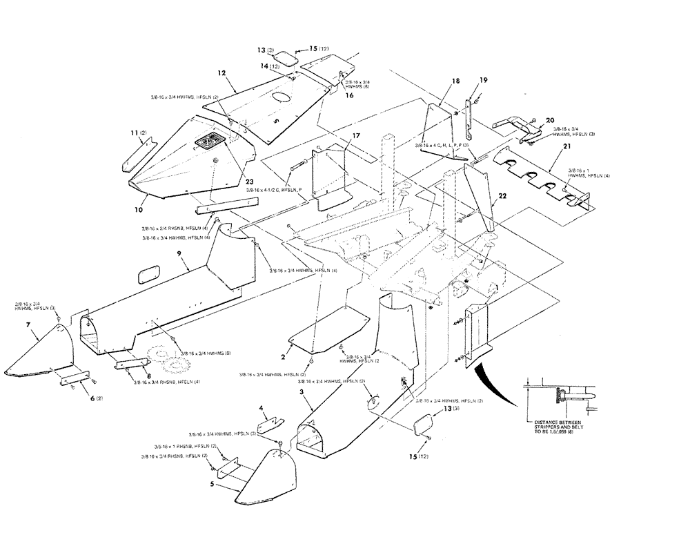 Схема запчастей Case IH TWO ROW - (010) - SHIELDS ASSEMBLY - 30" ROW 