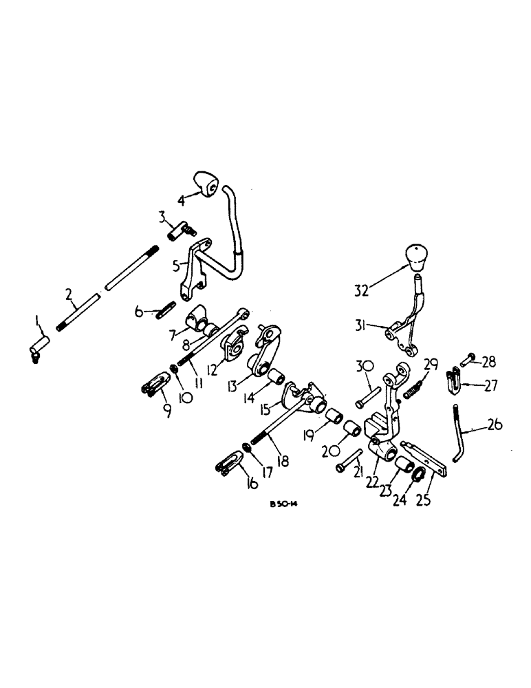 Схема запчастей Case IH 684 - (07-49) - DRIVE TRAIN, TRANSMISSION CONTROLS, EXTERNAL, 684 TRACTOR WITH Z PATTERN SHIFT (04) - Drive Train