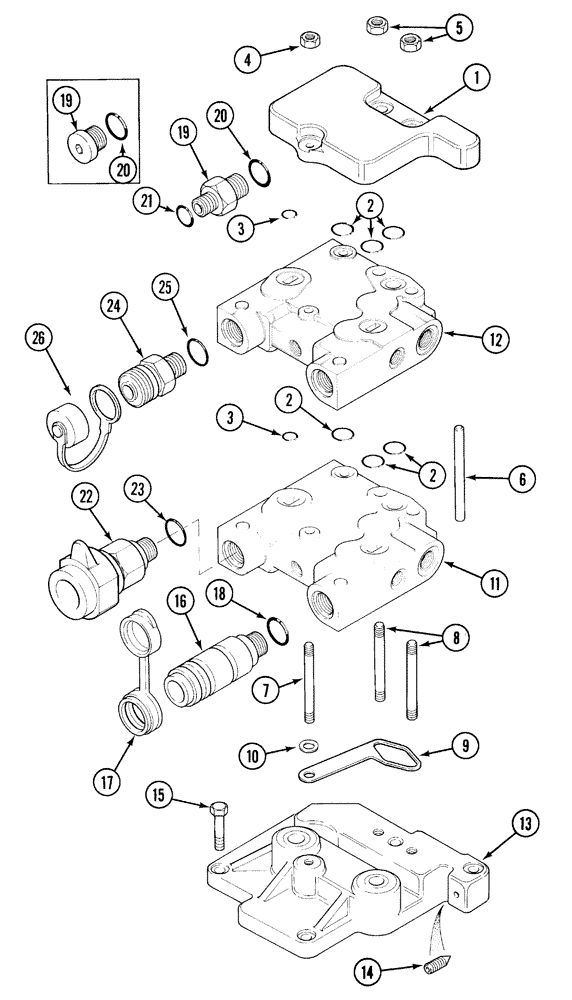 Схема запчастей Case IH 5120 - (8-40) - HYDRAULIC, REMOTE AUXILIARY VALVES STACK (08) - HYDRAULICS