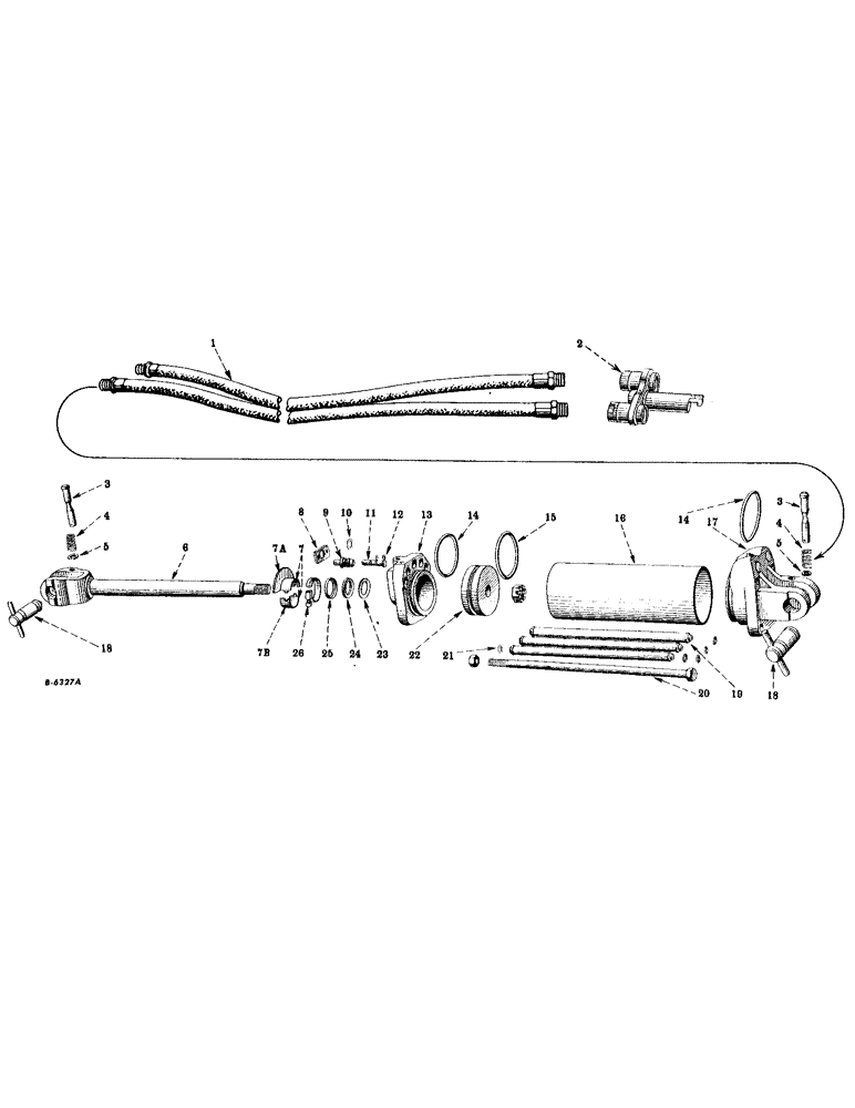 Схема запчастей Case IH SUPER M-TA - (396) - HYDRAULIC SYSTEM, REMOTE CONTROL CYLINDER PACKAGE, SPECIAL, HYD. CYLINDER, 3-1/2 X 8 INCHES, & HOSE (07) - HYDRAULIC SYSTEM