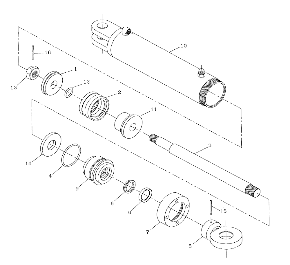 Схема запчастей Case IH AUSTOFT - (B01-03) - HYDRAULIC CYLINDER (STEERING) Hydraulic Components & Circuits