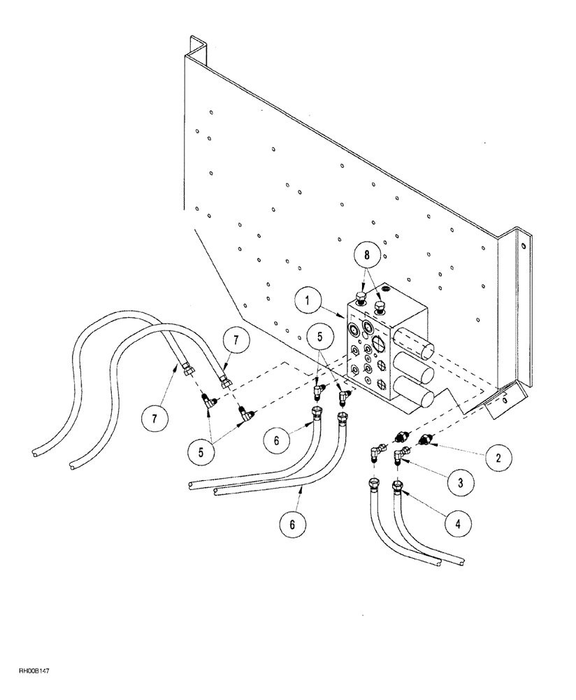 Схема запчастей Case IH AFS - (02-14) - HYDRAULIC FITTINGS (35) - HYDRAULIC SYSTEMS