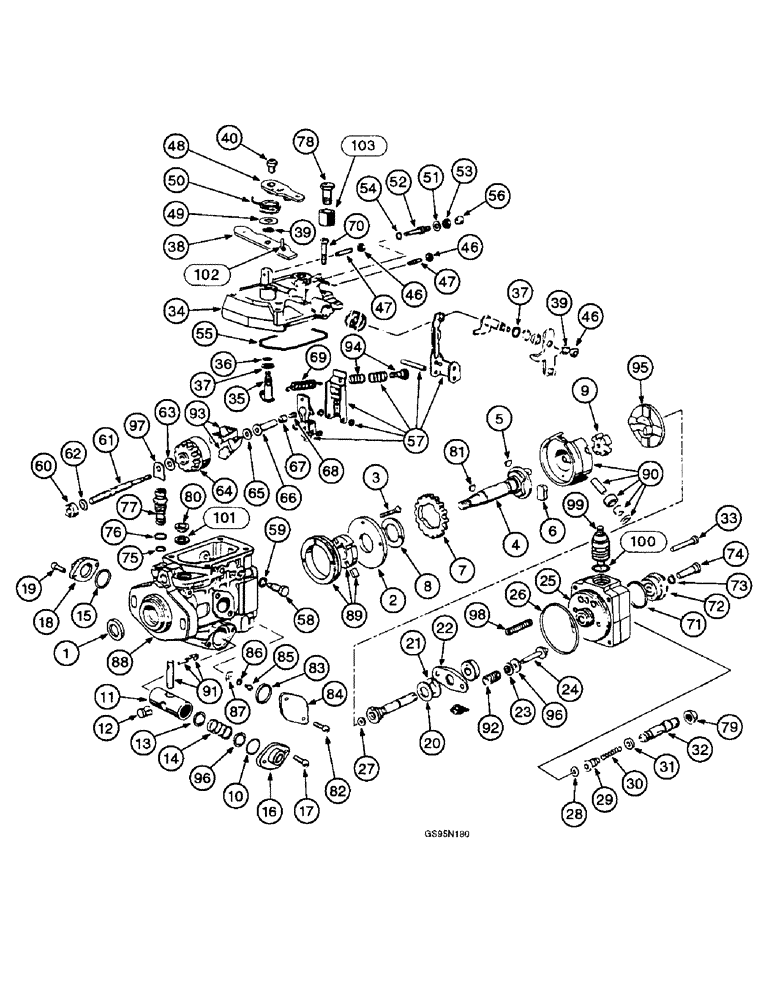 Схема запчастей Case IH D-358 - (6-054) - FUEL INJECTION PUMP, 1400 COTTON HARVESTERS, 1420 COMBINES 