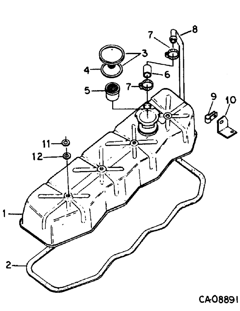 Схема запчастей Case IH 884 - (12-32) - VALVE HOUSING COVER, TRACTORS WITH VALVE COVER BREATHER Power