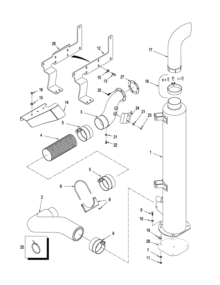 Схема запчастей Case IH STX375 - (02-09[02]) - EXHAUST SYSTEM - QUADTRAC TRACTOR (02) - ENGINE