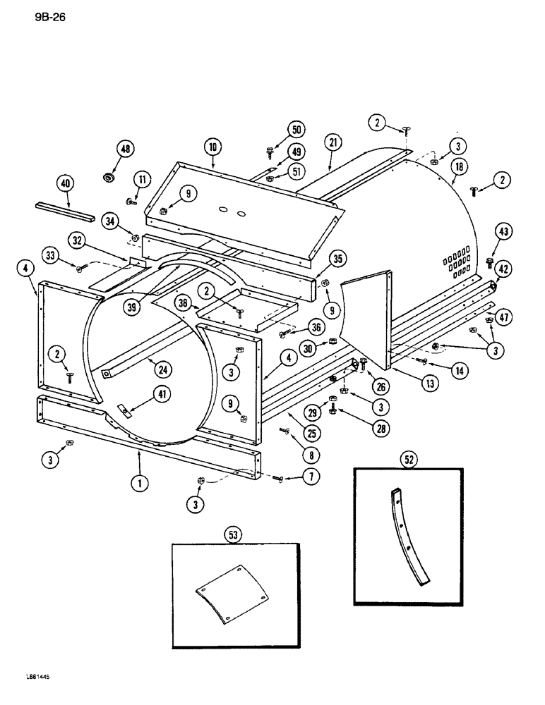 Схема запчастей Case IH 1640 - (9B-26) - CAGE, FRONT (14) - ROTOR, CONCANVES & SIEVE