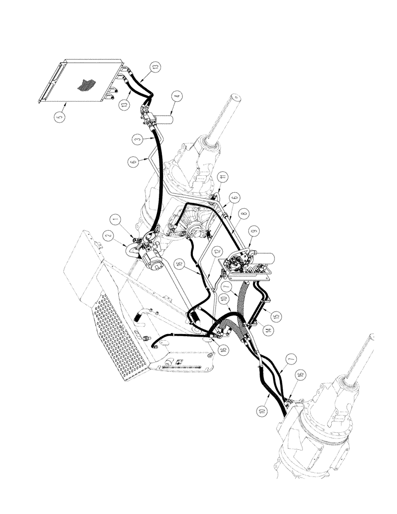 Схема запчастей Case IH STX425 - (01-04[01]) - PICTORIAL INDEX - AXLE LUBRICATION CIRCUIT, 400 SERIES AXLE, BSN JEE0102001 (00) - PICTORIAL INDEX