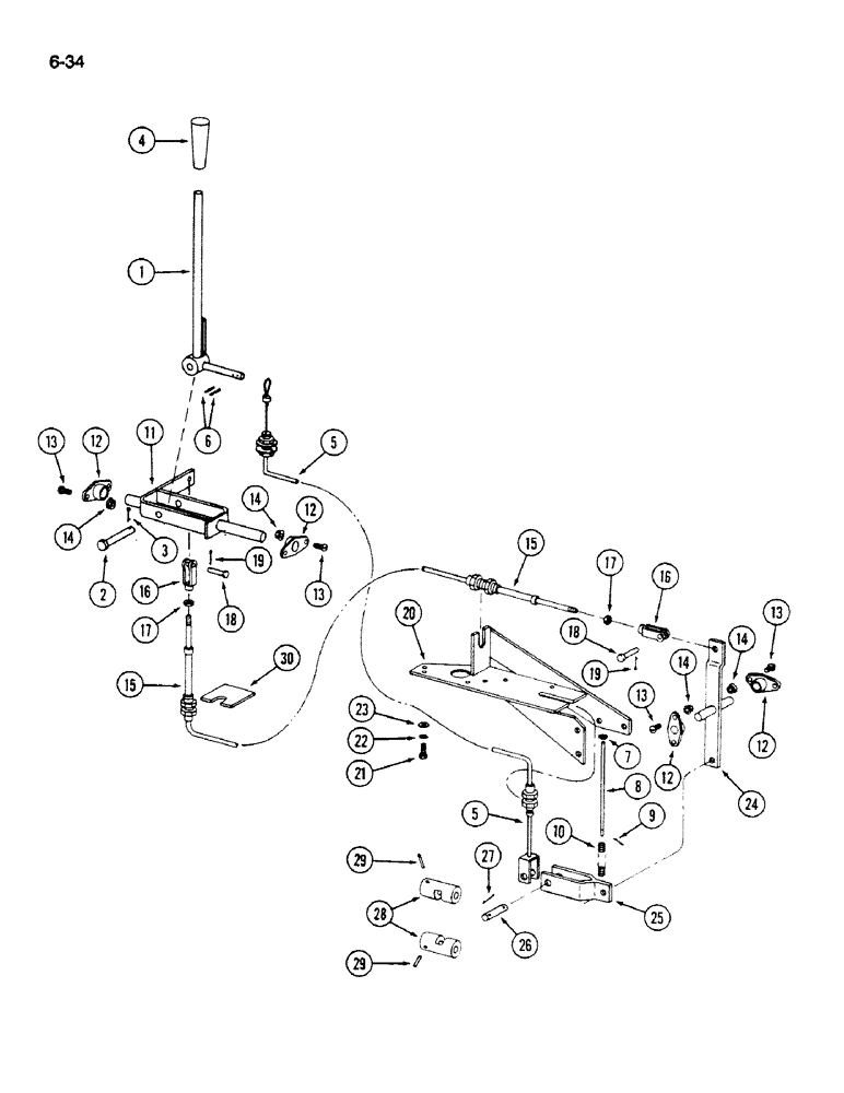 Схема запчастей Case IH 1620 - (6-034) - TRANSMISSION GEAR SHIFT CONTROL (03) - POWER TRAIN