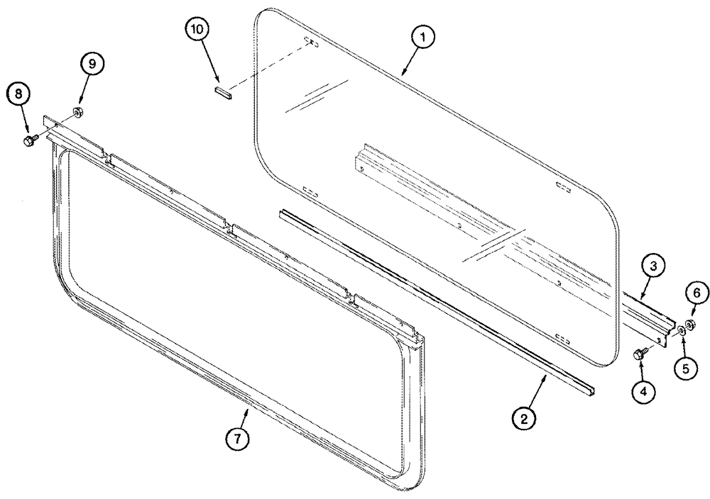 Схема запчастей Case IH CPX610 - (09E-04) - CAB REAR WINDOW (10) - CAB & AIR CONDITIONING