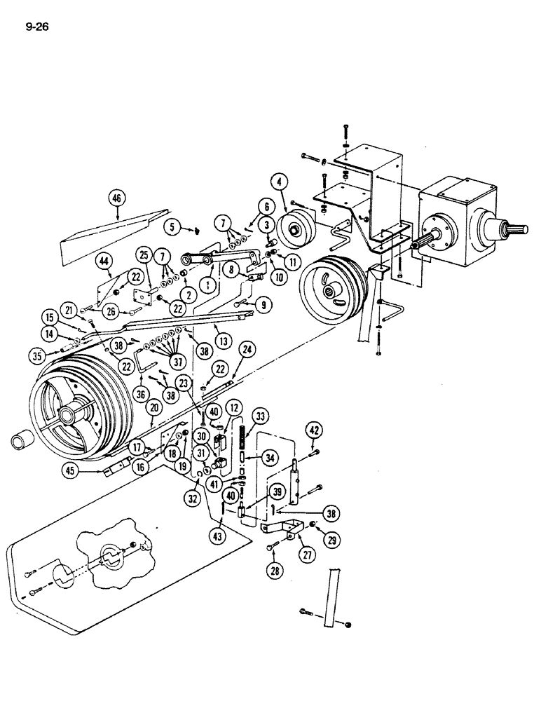 Схема запчастей Case IH 1620 - (9-026) - FEEDER DRIVE, WITHOUT ROCK TRAP (13) - FEEDER