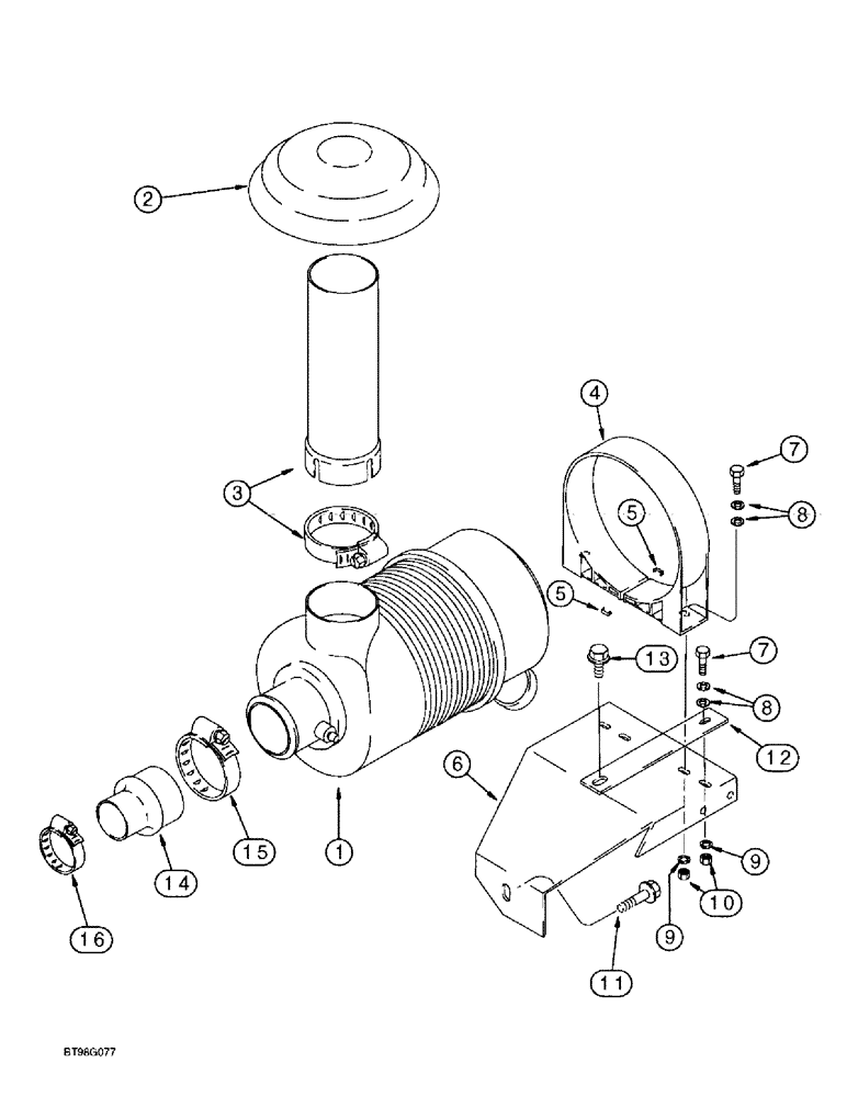 Схема запчастей Case IH 4391 - (2-10) - AIR INDUCTION SYSTEM, 4391 UNITS (02) - ENGINE