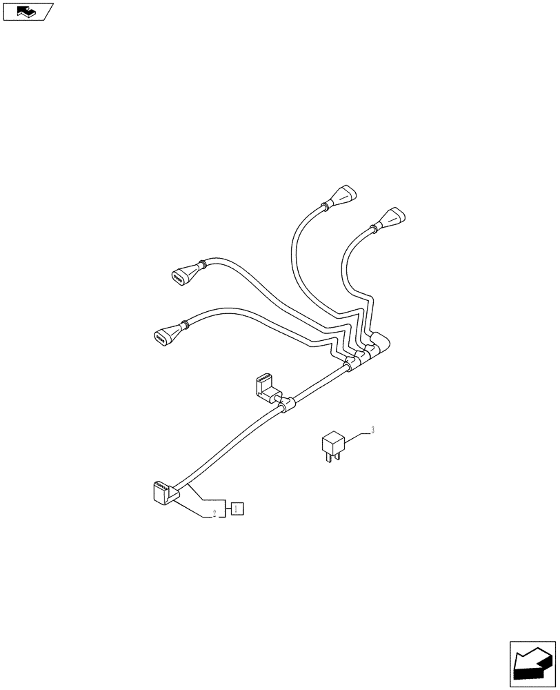 Схема запчастей Case IH PUMA 215 - (55.100.07) - ELECTRONIC MID MOUNTED VALVES - HARNESS (VAR.728108-728109-728110) (55) - ELECTRICAL SYSTEMS