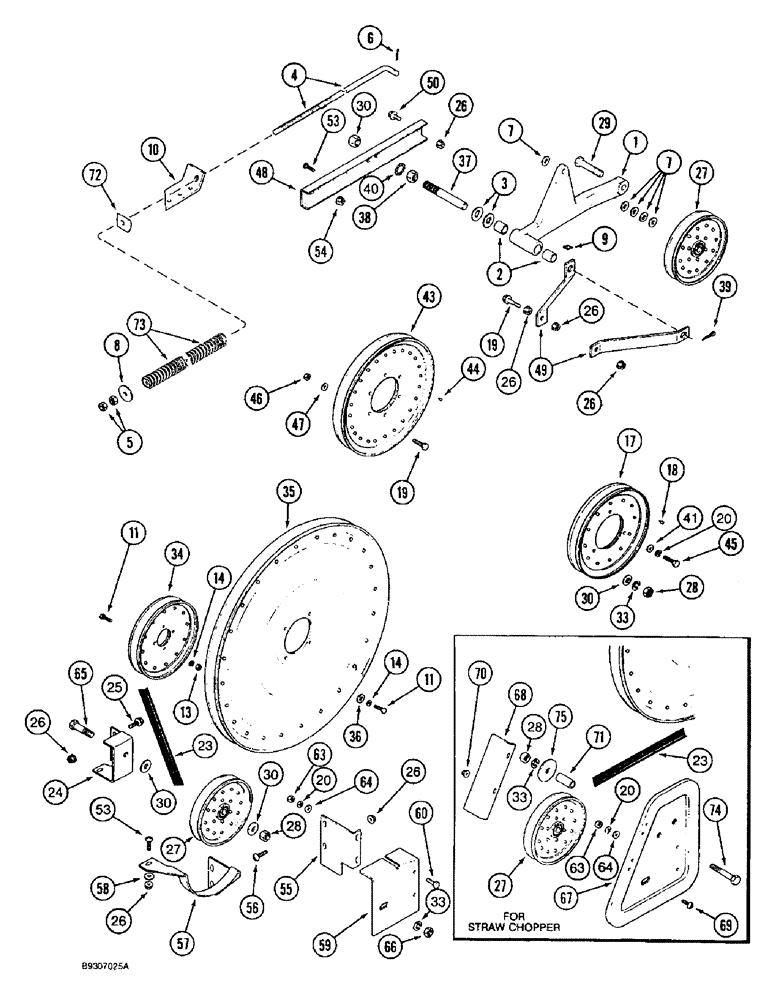 Схема запчастей Case IH 1666 - (9A-04) - BELT DRIVE, RIGHT HAND SIDE (13) - FEEDER